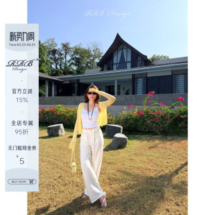 」重磅水洗透气凉感肌理抽绳垂顺休闲亚麻 「夏日神裤 RRB Design