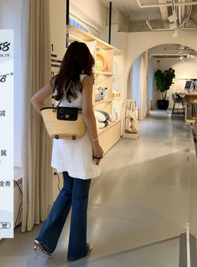 RRB Design「升级超模裤」百搭高腰阔腿裤微喇垂感直筒牛仔裤女