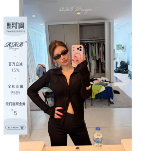 针织开衫 RRB 显瘦翻领单排扣长袖 莱赛尔亚麻混纺修身 Design