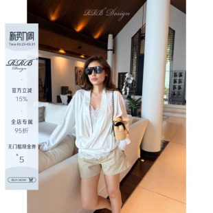 气质休闲裤 RRB 百搭阔腿裤 100%棉宽松显瘦纯色简约短裤 Design