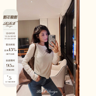 上衣 简约圆领长袖 RRB Design「胶囊衣橱」莱赛尔羊毛基础百搭时尚