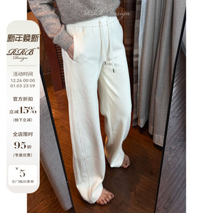 厚实休闲裤 」宽松显瘦松紧腰系带直筒裤 Design「黑科技织绒裤 RRB