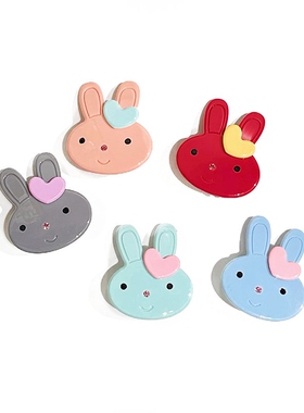 韩饰AZ饰品头饰雅致镶钻彩色桃心小兔子鸭嘴夹YZJ0920