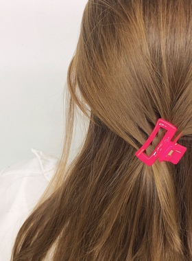 韩饰AZ饰品头饰雅致素面果冻色镂空彩色长方形抓卡女ZQ0292