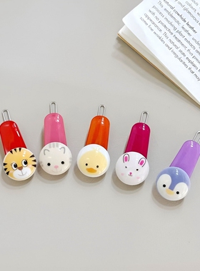 韩饰AZ饰品头饰雅致素面可爱小动物圆片一字边卡扣卡BQ1870