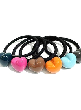 韩饰AZ饰品头饰彩色雅致素面甜美马卡龙色桃心发圈女FQ1407