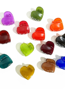 韩饰AZ饰品头饰雅致素面纯色甜美大桃心发抓抓卡ZQ0356