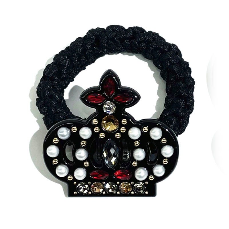 韩饰AZ饰品头饰镶钻锆石珍珠十字镂空皇冠粗发圈FQ1381