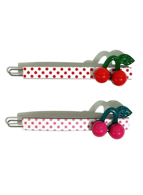 韩饰AZ饰品头饰素面甜美半球樱桃波点边卡扣卡女BQ1700