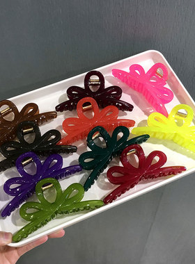 韩饰AZ饰品头饰雅致素面发饰后脑勺蝴蝶结抓卡女ZQ0397