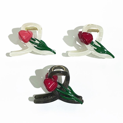 韩饰AZ饰品耳饰雅致素面郁金香交叉抓卡ZQ0466