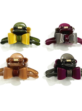 韩饰AZ饰品头饰雅致素面彩色蝴蝶结后脑勺抓卡女ZQ0525