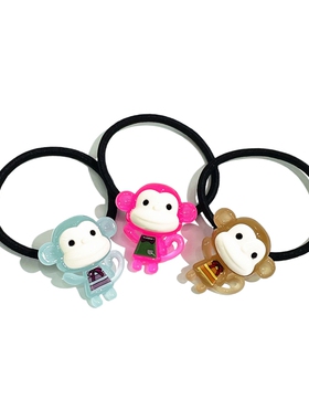 韩饰AZ饰品耳饰镶钻蝴蝶结条纹可爱小猴子发圈女FQ1371