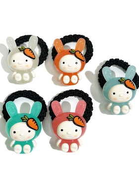 韩饰AZ饰品头饰雅致黑钻可爱胡萝卜兔子皮筋发圈FQ0883