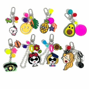 韩国AZ饰品头饰水果女孩动物电话机手机链钥匙扣包挂