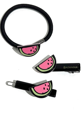 韩饰AZ饰品头饰发饰素面彩色甜美西瓜扣卡发圈鸭嘴夹BQ1834