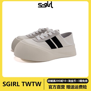 SGIRL TWTW设计感小众厚底鞋女2024春季新款百搭休闲运动鞋板鞋子