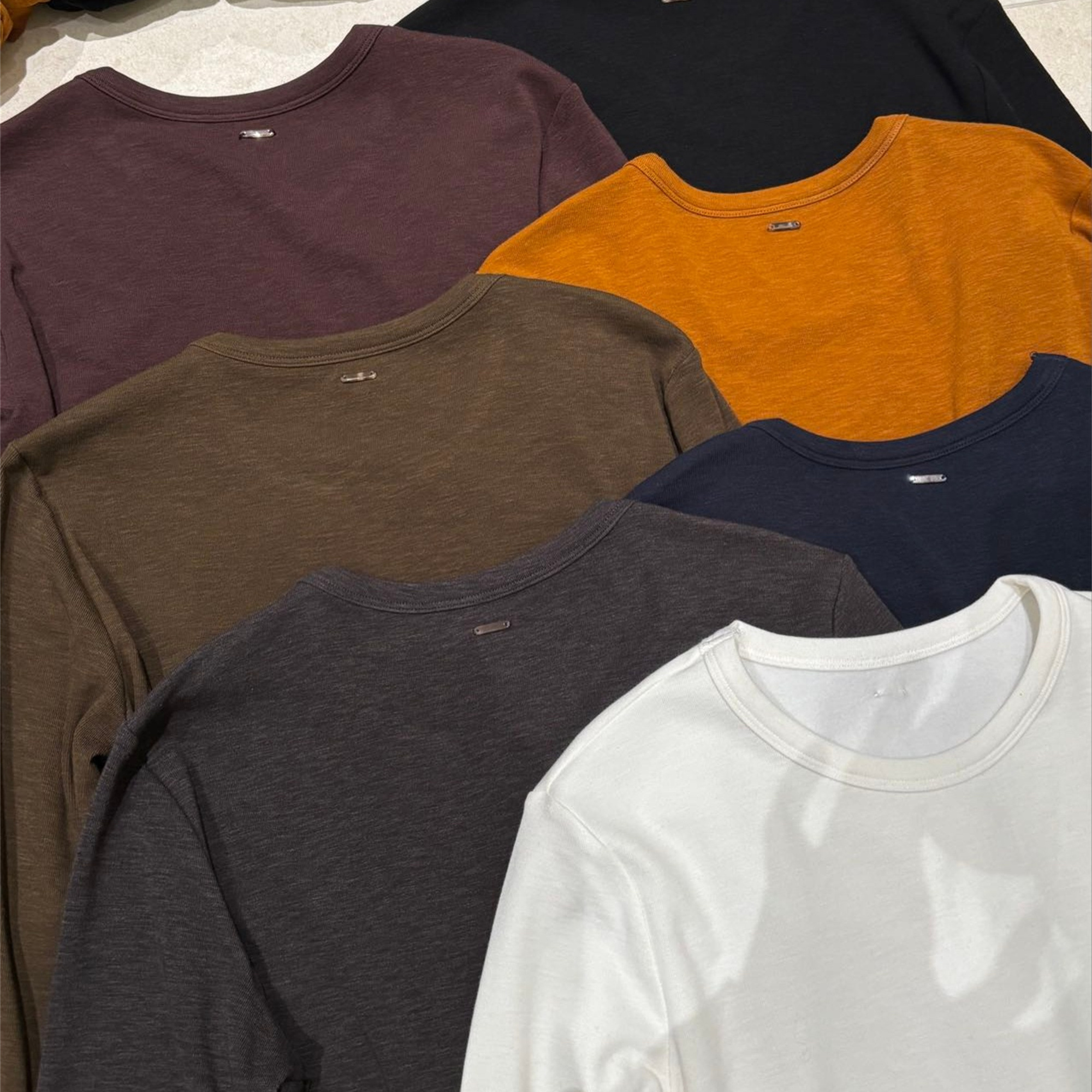 韩代订单基础日常万能圆领长袖加绒打底衫女磨毛T恤内搭2025秋冬