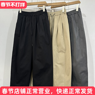 韩代订单款抽绳全松紧腰简约百搭休闲裤女2025年春季新款宽松裤子