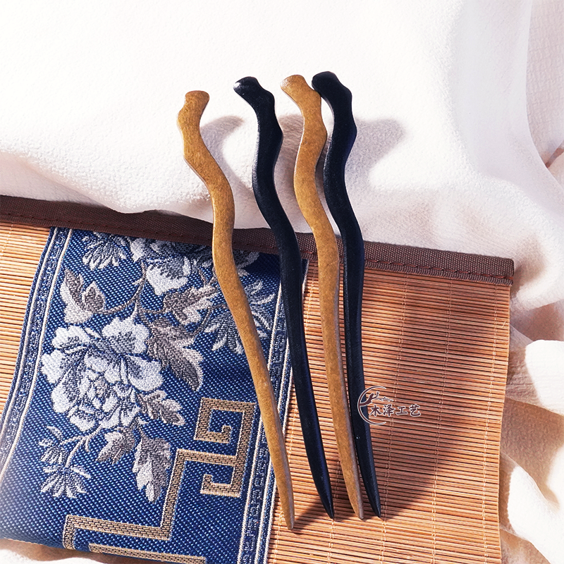 天然实木发簪仿绿檀木发簪木簪主体发钗盘发发饰女男DIY主体簪子