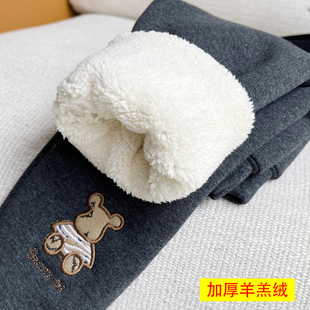 冬装 外裤 外穿女宝宝棉裤 儿童羊羔绒保暖裤 冬裤 女童加绒加厚打底裤