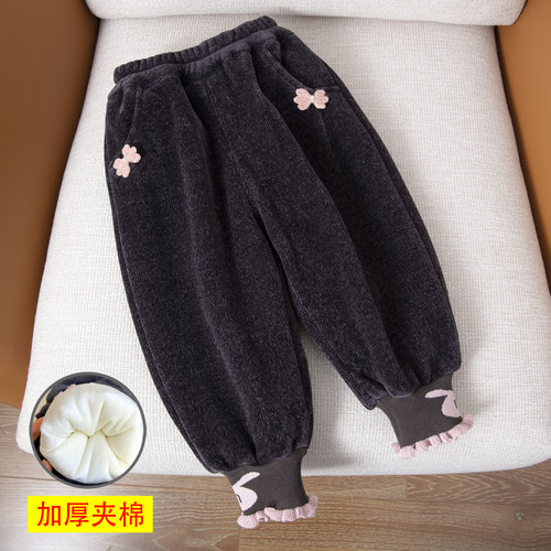 女童夹棉加厚裤子，一条过冬！