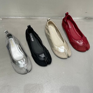 十三行女鞋实拍内增高丑萌猪蹄鞋2025春秋季芭蕾舞分趾晚晚勃肯鞋