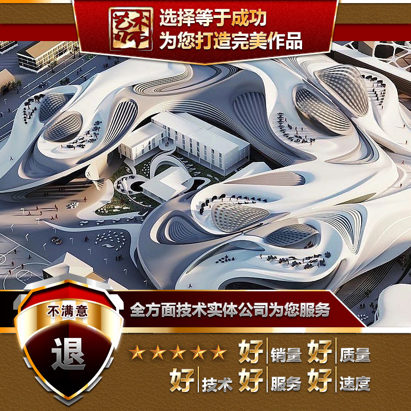 犀牛Rhino模型效果图渲染异形建筑设计代建模型GH定制作代做代画