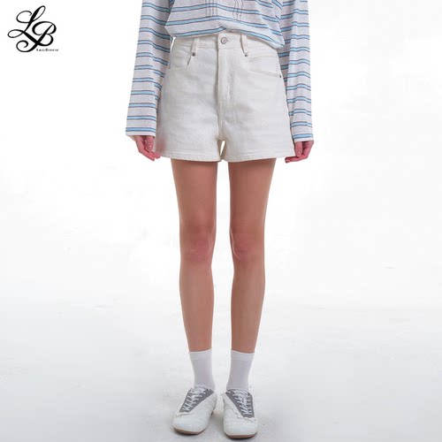 LazyBreeze春季2026新款简约直筒休闲百搭短裤女日常青春牛仔裤