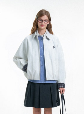 LazyBreeze春季复古工装巴恩风夹克外套宽松气质显瘦减龄上衣女