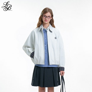 LazyBreeze春季复古工装巴恩风夹克外套宽松气质显瘦减龄上衣女