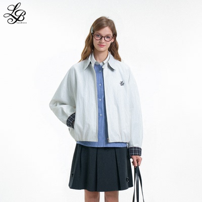 LazyBreeze春季复古工装巴恩风夹克外套宽松气质显瘦减龄上衣女