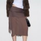 DeesseSicile杰妮穿搭咖啡色垂感飘逸半透雪纺系带不规则半身裙女