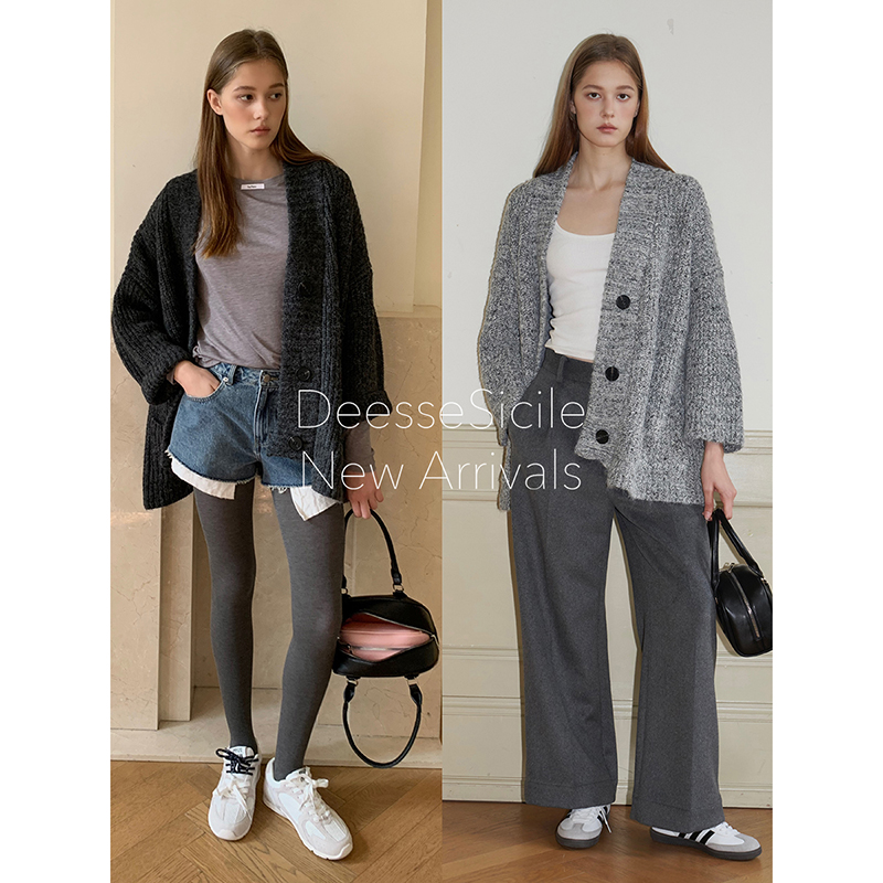 法式慵懒风羊毛混色纱毛衣