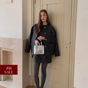 小香风外套女 银灰色满天星亮片粗花呢四件套装 Deessesicile 折扣