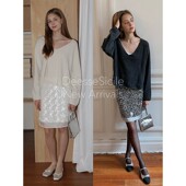 Deessesicile 简约美学优雅气质V领羊毛针织衫 慵懒风毛衣女秋冬