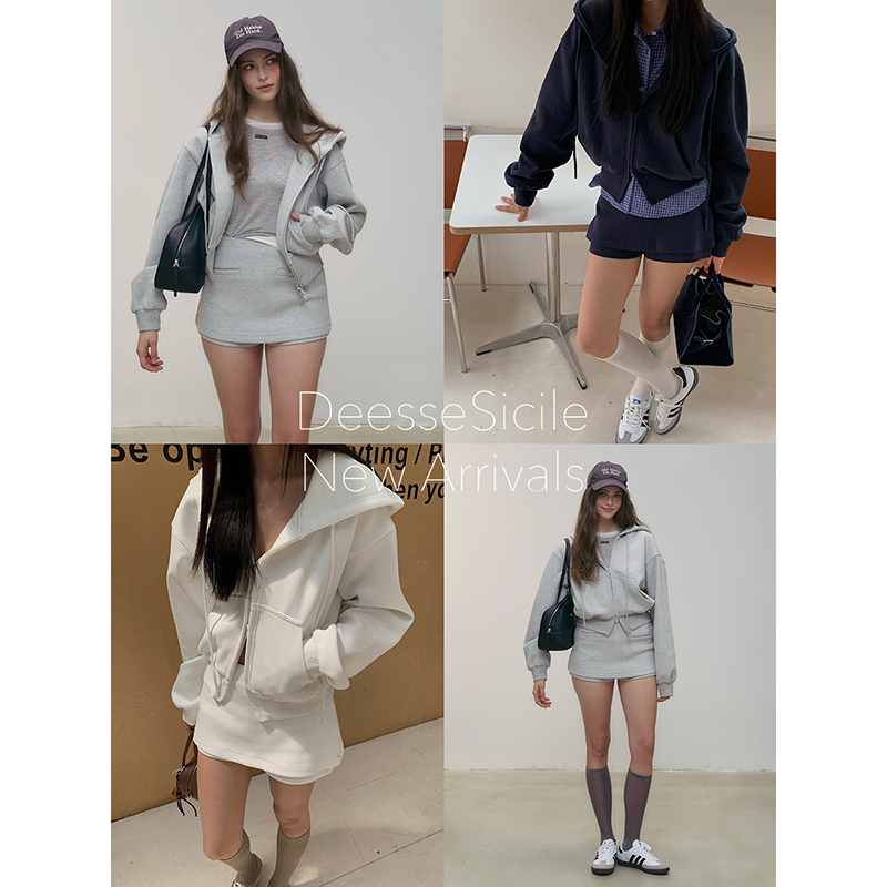 小个子必入休闲百搭卫衣半裙套装