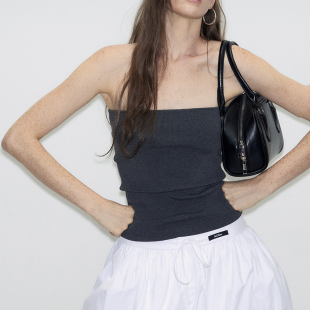 DeesseSicile 内搭高密高弹显瘦螺纹紧致包裹针织抹胸上衣 可外穿