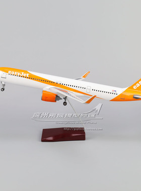 英国易捷航空空客A321neo 感应LED灯起落架 塑料仿真飞机模型45cm