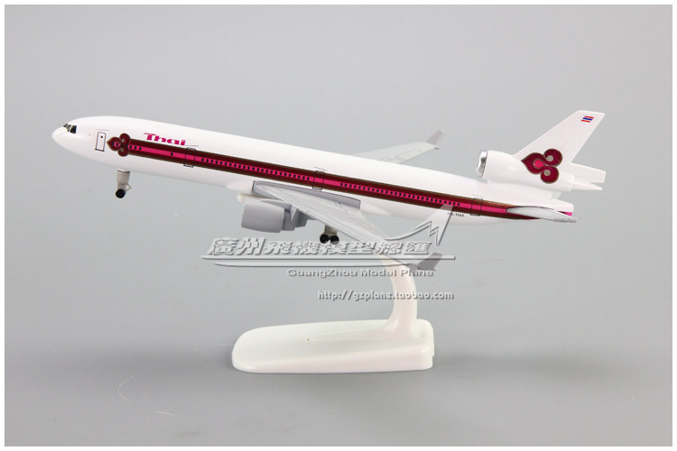 泰国航空 Thai 麦道 MD-11 HS-TMA 带轮 合金客机仿真飞机模型 20