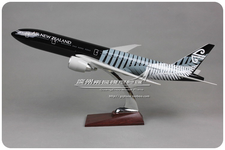 新西兰航空New Zealand全黑波音B777 ZK-OKQ树脂飞机模型49cm新品