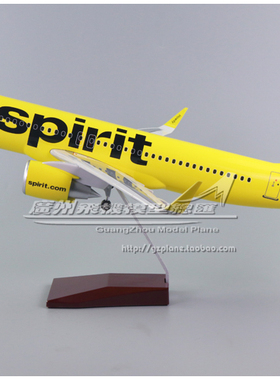 美国精神航空空客A320NEO感应LED起落架静态仿真客机飞机模型47cm