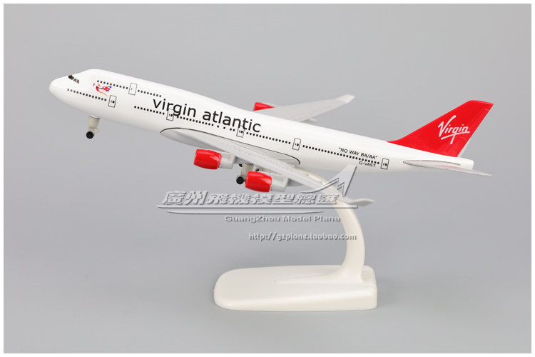 英国维珍航空 波音 B747-400 合金 仿真 客机 飞机模型 20cm