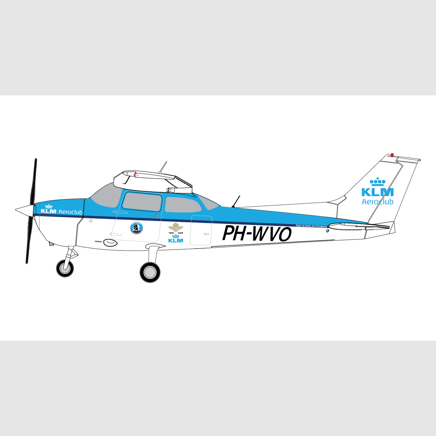 预GeminiJets 荷兰皇家航空 塞斯纳172 PH-WVO 飞机模型 1:400