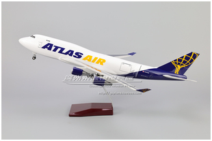 亚特拉斯航空 ATLAS AIR 波音B747-400 塑料仿真货机飞机模型47cm