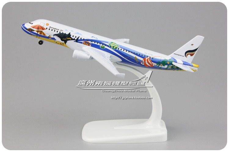 泰国曼谷航空 bangkok air 曼谷鱼 空客 a320 合金 飞机模型 16cm