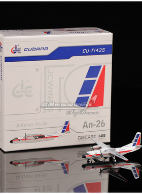 JCWINGS LH4345 Cubana Antonov 古巴航空 AN-26 CU-T1425 1:400