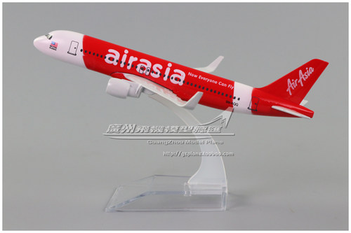 亚洲航空 Asia 空客 A320 鲨鱼小翼 9M-AQQ 合金 飞机模型 16cm