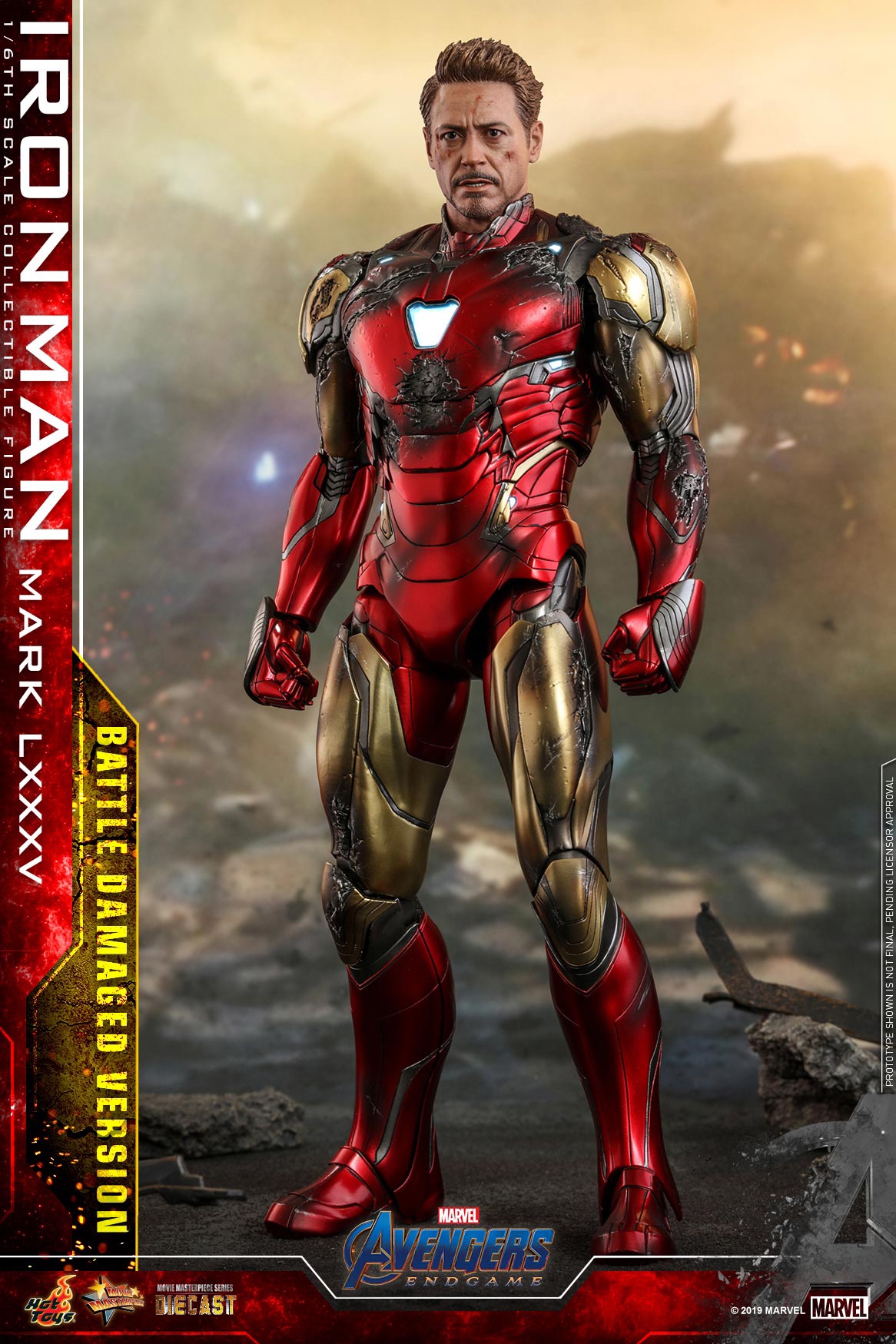 Hottoys HT 1/6 MMS543 复联 战损钢铁侠MK85 托尼 Iron Man