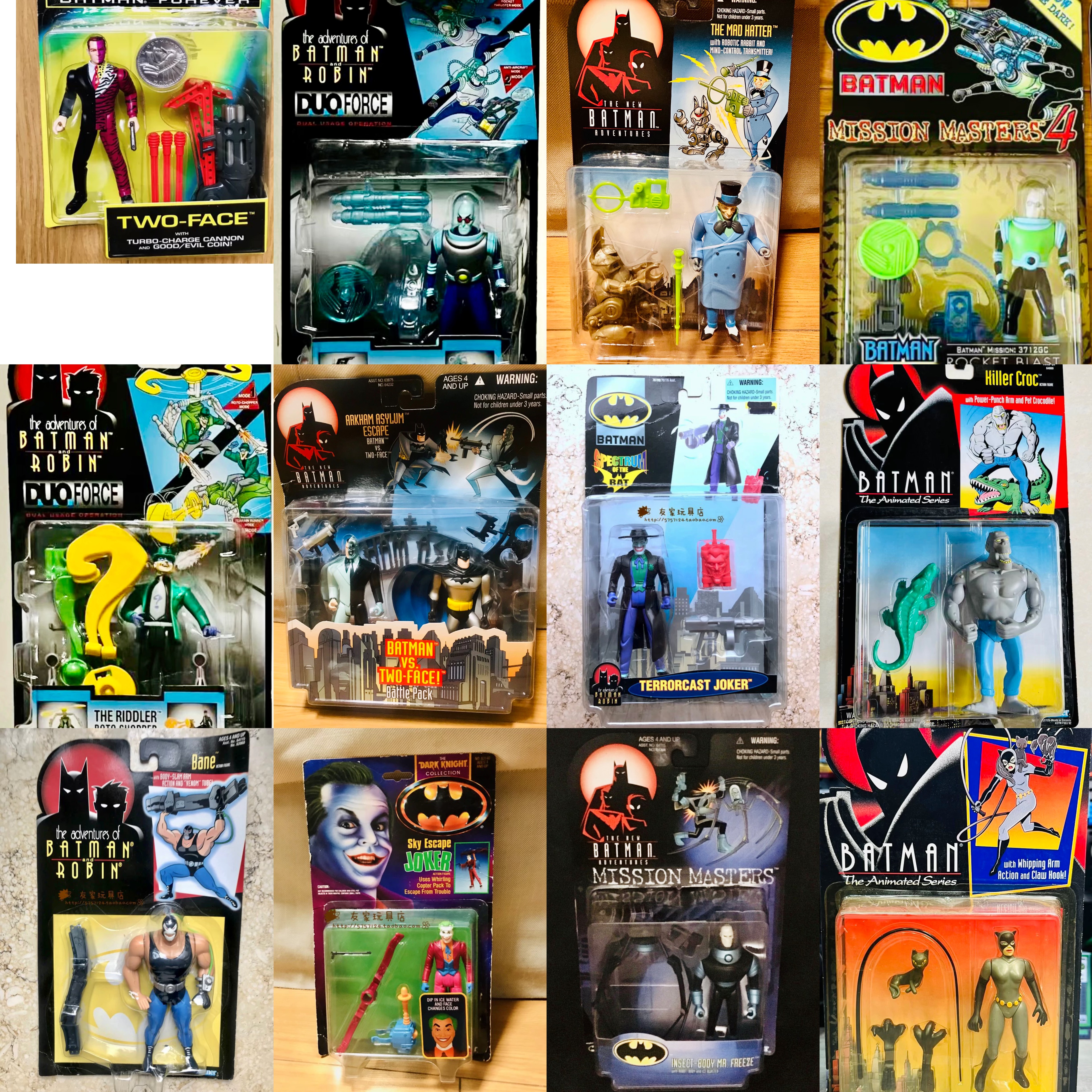 Kenner DC动画版反派合集蝙蝠侠BATMAN 小丑 企鹅人 可动人偶模型
